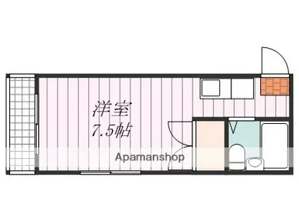 メゾンドゥアール御幸(ワンルーム/2階)の間取り写真