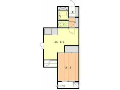 メゾンミヤザキ山越(1LDK/4階)の間取り写真