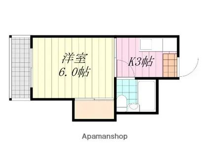 メゾン山越2号館(1K/3階)の間取り写真