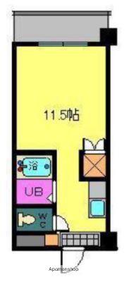 オクトワール松山中村(ワンルーム/3階)の間取り写真