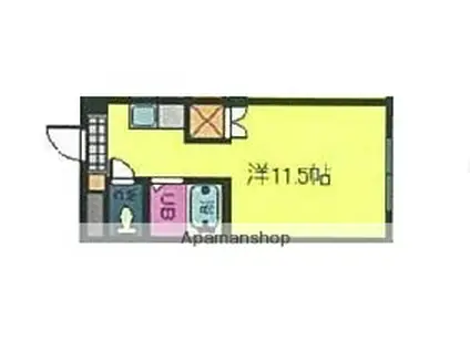 オクトワール松山中村(ワンルーム/4階)の間取り写真