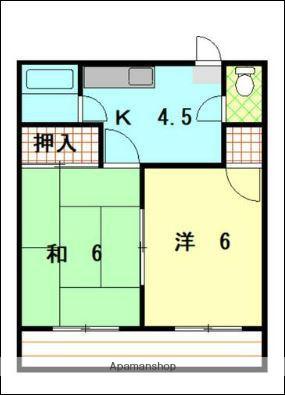 ラブレ小坂(2K/3階)の間取り写真