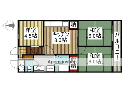 第一吉田マンション(3DK/3階)の間取り写真