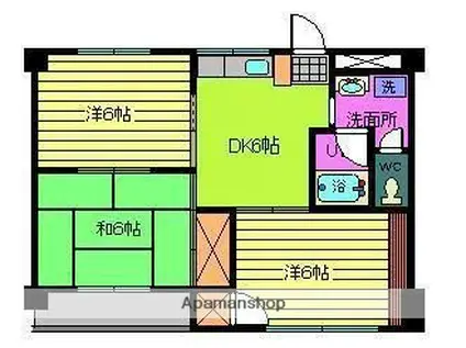 第86杉フラット(3DK/3階)の間取り写真