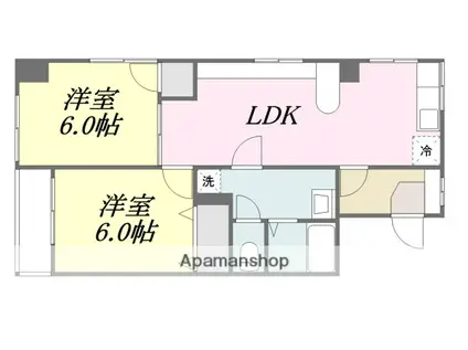 セントラルハイム一番館(2LDK/4階)の間取り写真