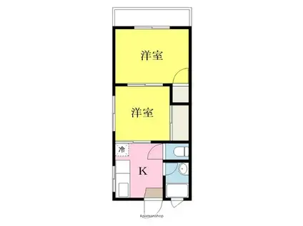 小道マンション(2K/2階)の間取り写真