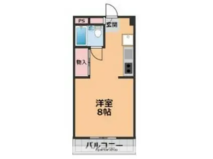 ルミウス空港通(ワンルーム/2階)の間取り写真