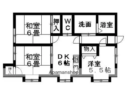 松本ビル(3DK/2階)の間取り写真