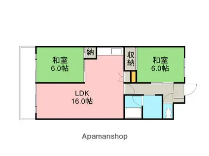 シエナ松山ハイツ(2LDK/1階)の間取り写真