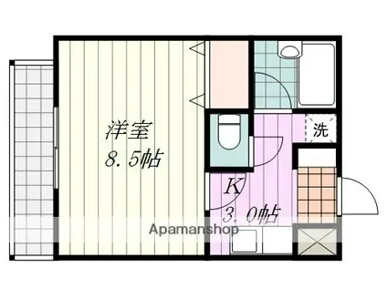 リベラル余戸(1K/3階)の間取り写真