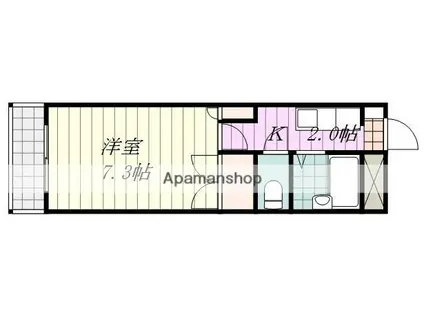 グランデュア中村(1K/1階)の間取り写真