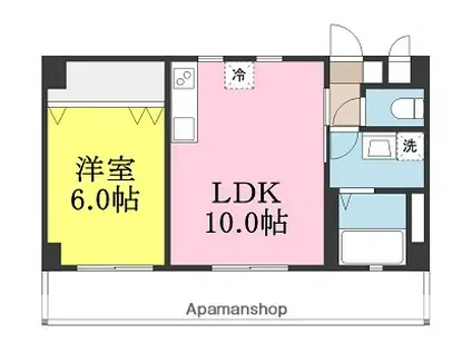 Mマンション(1LDK/2階)の間取り写真