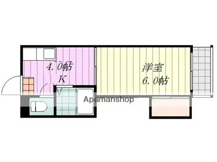 マンション田中(1K/1階)の間取り写真