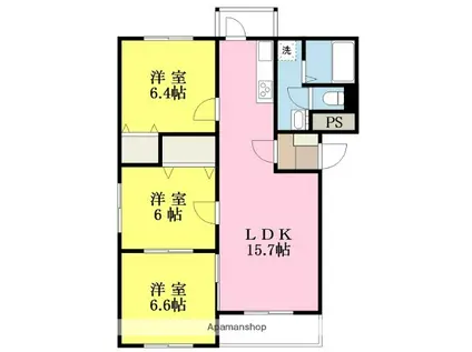 ブライムセントラル(3LDK/3階)の間取り写真