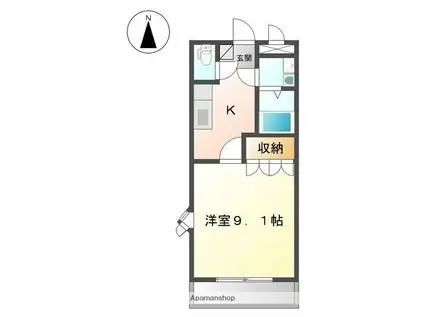 プラムガーデンSIN(1K/3階)の間取り写真