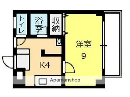 ペスコスターニョ C棟(1K/2階)の間取り写真
