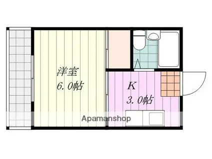 キャッスル本町(1K/4階)の間取り写真