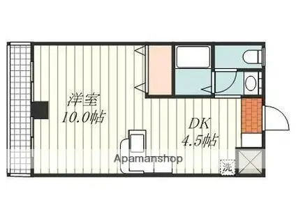 西田ビル(ワンルーム/3階)の間取り写真