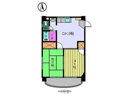 メニティー束本(2DK/3階)の間取り写真