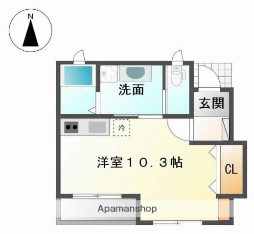 シャルマンN(ワンルーム/1階)の間取り写真