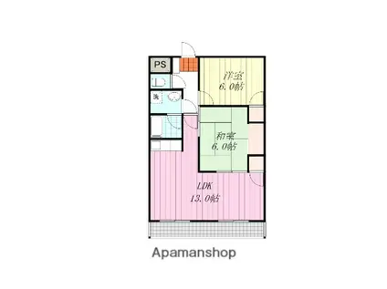 キャステール枝松(2LDK/3階)の間取り写真