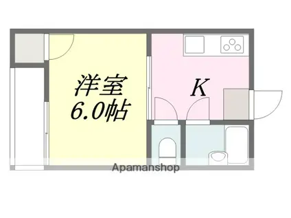 コーポヤマウチ(1DK/2階)の間取り写真