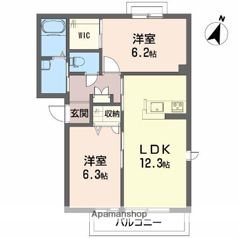 ベレオT-3(2LDK/2階)の間取り写真