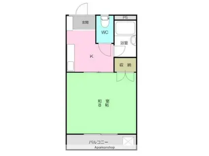 福岡マンション(1K/3階)の間取り写真