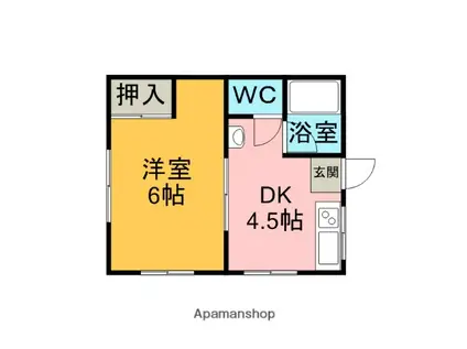 コーポ東長戸(1K/1階)の間取り写真