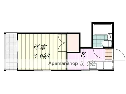萱町コーポ(1K/2階)の間取り写真