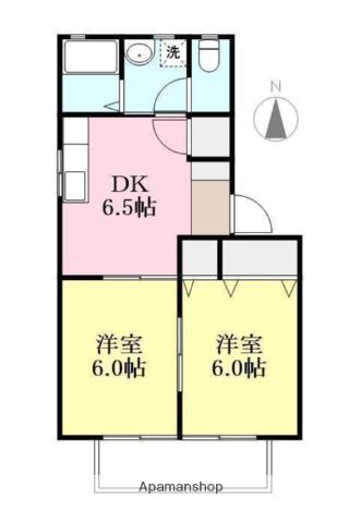 シプリア(2DK/1階)の間取り写真