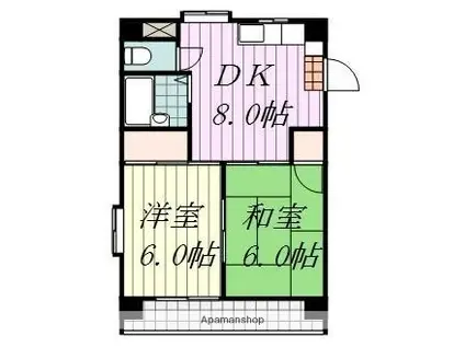 メゾン立花(2DK/1階)の間取り写真