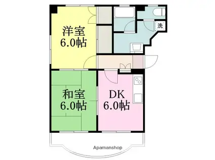 アネシスK(2DK/2階)の間取り写真