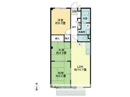 フォブール三神(3LDK/2階)の間取り写真