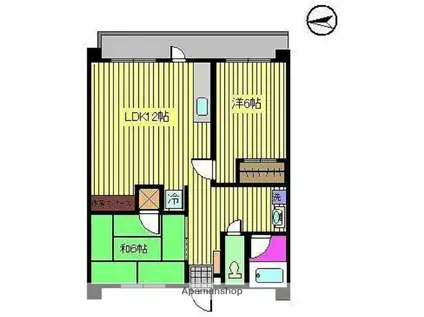 レジデンス余戸(2LDK/5階)の間取り写真