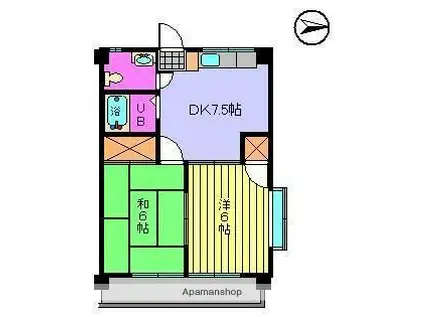 フェスト和光(2DK/4階)の間取り写真