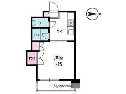 ジョイフル東野(1K/1階)の間取り写真