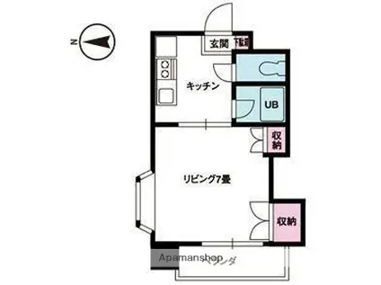 ジョイフル東野(1K/5階)の間取り写真