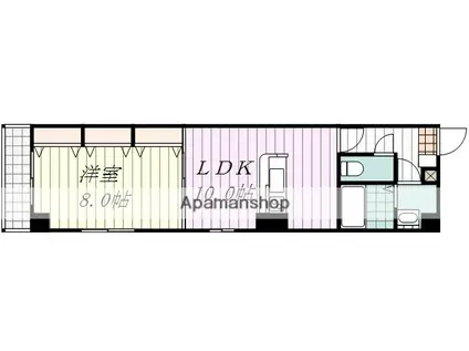 アリスト・ラ・フェンテ(1LDK/6階)の間取り写真