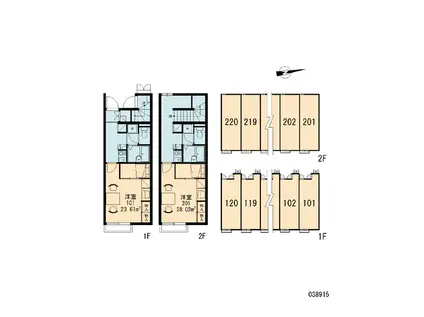 レオパレスメルベーユ ノール(1K/2階)の間取り写真