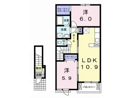 グランデュオ(2LDK/2階)の間取り写真