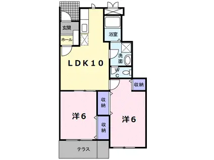 エスポワール(2LDK/1階)の間取り写真