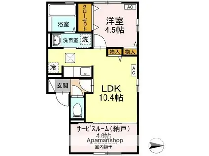 MSベルル(1SLDK/1階)の間取り写真