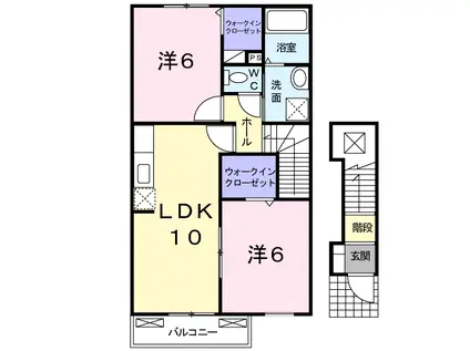 エテルノサンB(2LDK/2階)の間取り写真