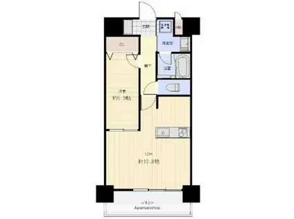 いよてつロフティ立花(1LDK/11階)の間取り写真