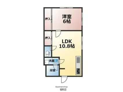 アカデミア横河原駅前(1LDK/3階)の間取り写真