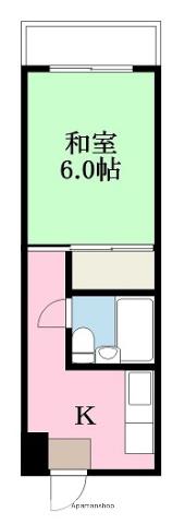 西岡ビル(1K/3階)の間取り写真