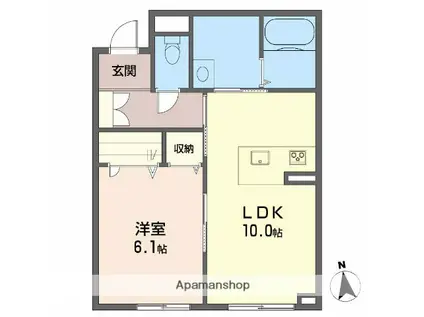 エスパルク レジデンス(1LDK/1階)の間取り写真