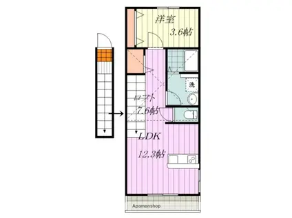 PARTENAIRE KUMANODAI REVELIZE(1LDK/3階)の間取り写真