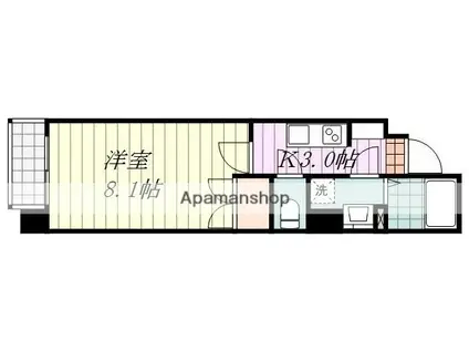 プラティーク・スタディオⅡ(1K/2階)の間取り写真